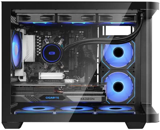 Alt view image 2 of 7 - YEAH MAGIC Gaming PC AMD Ryzen 7 9700X Zen5, RTX 5060 Ti 16GB, 32GB 6000MHz DDR5, 1TB NVME M.2 SSD, 360MM AIO Liquid Cooling, WiFi/AC, Windows 11 Home Desktop PC