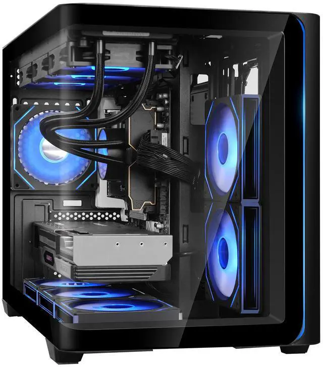 Alt view image 3 of 7 - YEAH MAGIC Gaming PC AMD Ryzen 7 9700X Zen5, RTX 5060 Ti 16GB, 32GB 6000MHz DDR5, 1TB NVME M.2 SSD, 360MM AIO Liquid Cooling, WiFi/AC, Windows 11 Home Desktop PC