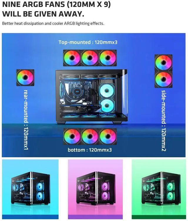 Alt view image 5 of 7 - YEAH MAGIC Gaming PC AMD Ryzen 7 9700X Zen5, RTX 5060 Ti 16GB, 32GB 6000MHz DDR5, 1TB NVME M.2 SSD, 360MM AIO Liquid Cooling, WiFi/AC, Windows 11 Home Desktop PC