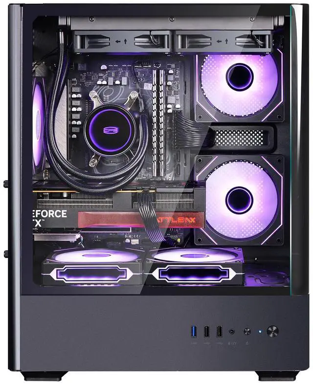 Alt view image 2 of 7 - YEAH MAGIC Gaming Desktop AMD Ryzen 7 5700X RTX5060 32GB DDR4 3200MHz RAM 1TB M.2 NVMe SSD WIFI Windows 11 Home Gaming PC