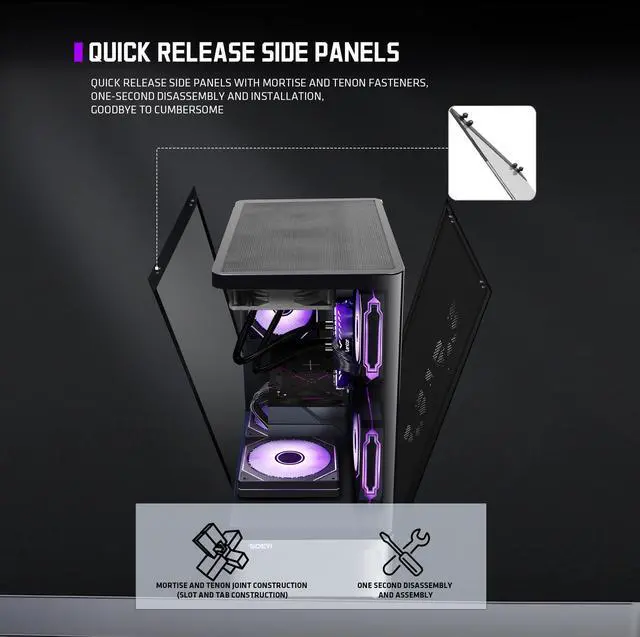 Alt view image 5 of 7 - YEAH MAGIC Arcane Z1 Gaming Desktop,AMD Ryzen 7 5700X, RTX5060,32GB DDR4 3200MHz RAM 1TB M.2 NVMe SSD, WIFI Windows 11 Home Gaming PC,Prebuilt PC