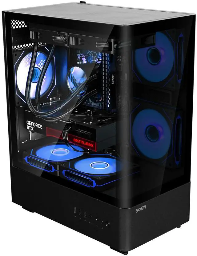 Alt view image 3 of 7 - YEAH MAGIC Arcane Z1 Gaming Desktop, Ryzen 7 5700X, NVIDIA RTX 5060 ,32GB DDR4 RAM, 1TB M.2 NVMe SSD ,Windows 11 home,WIFI, Liquid Cooler , ARGB Fans , Pc for Gaming Design Office , Prebuilt Gaming Pc