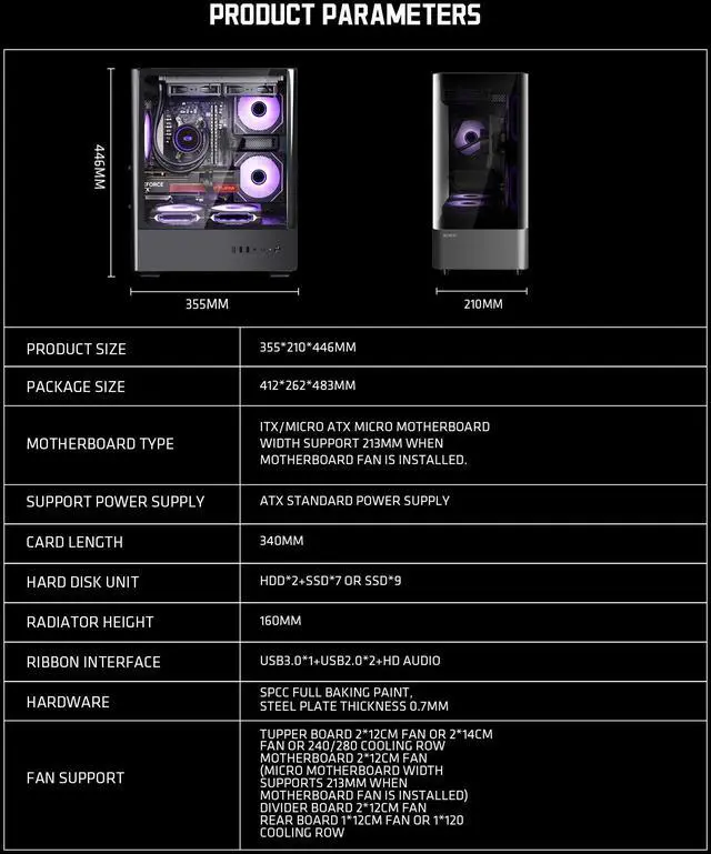 Alt view image 6 of 7 - YEAH MAGIC Arcane Z1 Gaming Desktop, Ryzen 7 5700X, NVIDIA RTX 5060 ,32GB DDR4 RAM, 1TB M.2 NVMe SSD ,Windows 11 home,WIFI, Liquid Cooler , ARGB Fans , Pc for Gaming Design Office , Prebuilt Gaming Pc