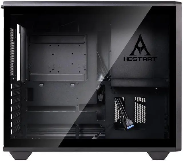 Alt view image 3 of 7 - YEAH MAGIC - Star Trails X ATX Mid-Tower PC Gaming Case,High-Airflow,Front Panel with Walnut Wood,Tempered Glass Window,Black