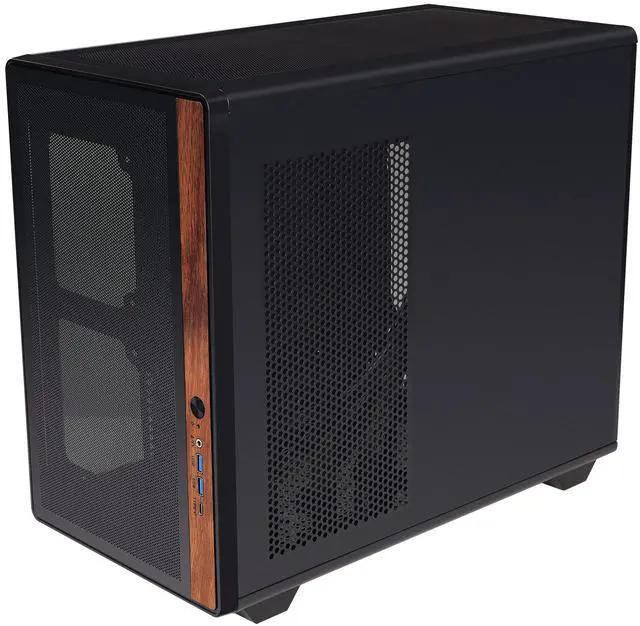 Alt view image 4 of 7 - YEAH MAGIC - Star Trails X ATX Mid-Tower PC Gaming Case,High-Airflow,Front Panel with Walnut Wood,Tempered Glass Window,Black