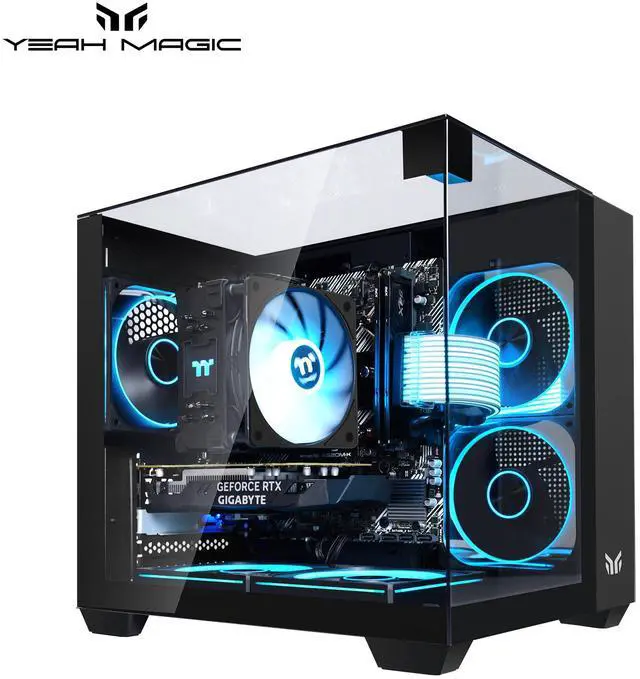 Main image of YEAH MAGIC Astral X1 Pro Gaming PC,AMD Ryzen 5 5500 CPU, GeForce RTX 3050 6GB GPU, 1TB NVME SSD, 16GB DDR4 RAM 3200MHz, 650W PSU, 5 ARGB Fans, Windows 11 Home 64-bit WIFI Gaming Desktop PC
