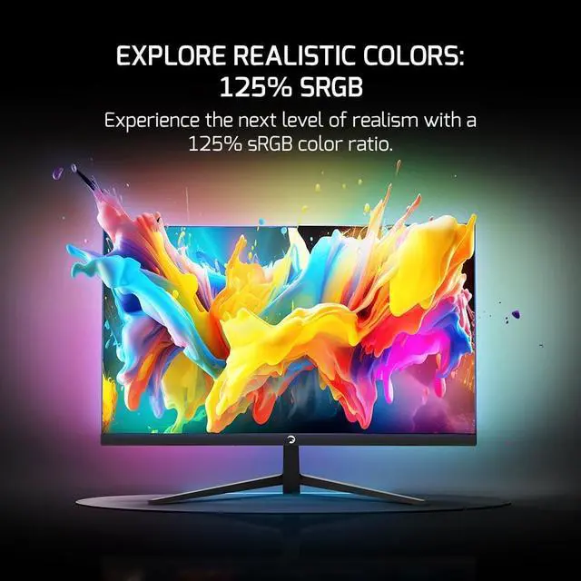 Alt view image 3 of 7 - GAMEPOWER T40 23.6 Inch Curved Gaming Monitor, 180Hz 1080p Display, 0.5ms Response Time, VA Panel, AMD FreeSync, HDR Support, 125% sRGB, RGB Backlight, Dual Speakers, Zero Frame Design, HDMI/DP, 1800R