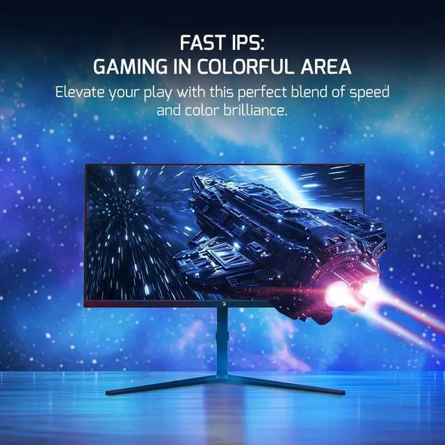 Alt view image 6 of 7 - GAMEPOWER Rapid 27 inch 1ms 360Hz 1080p Gaming Monitor - Flat IPS, HDR10 Height/Tilt/Swivel/Pivot Adjustable RGB Anti-Glare Display, HDMI/DP/USB, FreeSync, G-Sync, 350 cd/m² Bright LEDs, Laser Logo