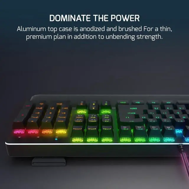 Alt view image 17 of 20 - GAMEPOWER Ogre RGB Mechanical Gaming Keyboard, 104 Full Anti Ghosting Keys, Leather Hand Rest, Macro, Outemu Red Switch - Black