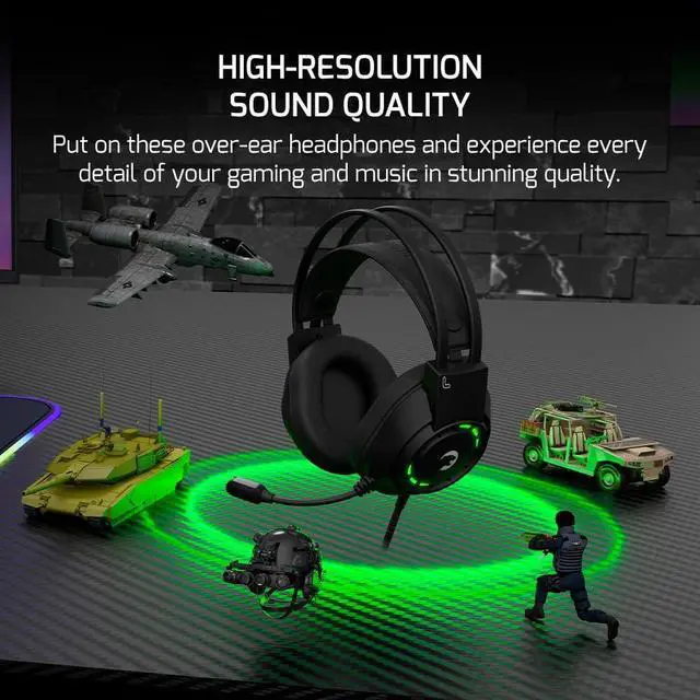Alt view image 7 of 7 - GAMEPOWER Voldon X 3.5mm Jack Gaming Headset - Wired Headphones with 50MM Drivers, Comfort Design, Noise Cancelling Mic, PS4, PS5, for Xbox, Black