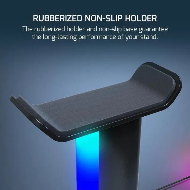 Alt view image 3 of 6 - GAMEPOWER EliteRack Aluminium Gaming Headset Stand with RGB LED Light
