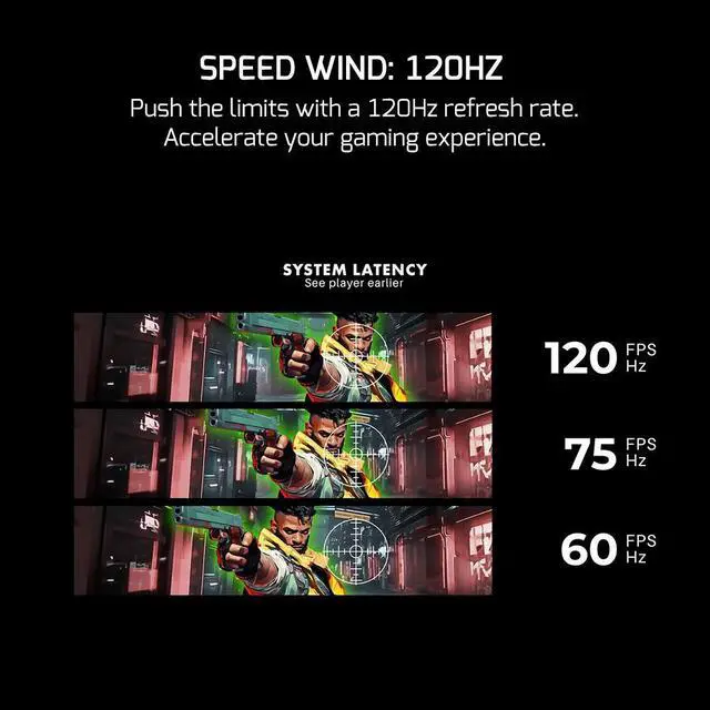 Alt view image 4 of 7 - GAMEPOWER F10 23.6 Inch Curved White Gaming Monitor, 120Hz 1080p Display, 1ms Response Time, AMD FreeSync, HDR Support, 125% sRGB, RGB Backlight, Dual Speakers, Zero Frame Design, HDMI and VGA Inputs