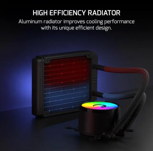 Alt view image 3 of 7 - Gamepower Skadi 120 AIO CPU Liquid Cooler, ARGB Pump, 120mm Radiator with 1X PWM ARGB Fan, 13.4 W/mK Thermal Paste, Compatible with Intel and AMD