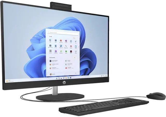 Alt view image 4 of 5 - HP 27-CR0000M 27" FHD IPS AMD Ryzen 3 7320U 2.4 GHz up to 4.1 GHz 8GB 512GB NVMe M.2 SSD AMD Radeon Graphics Windows 11 Home All-In-One Desktop, Black - 947R2AV-V054