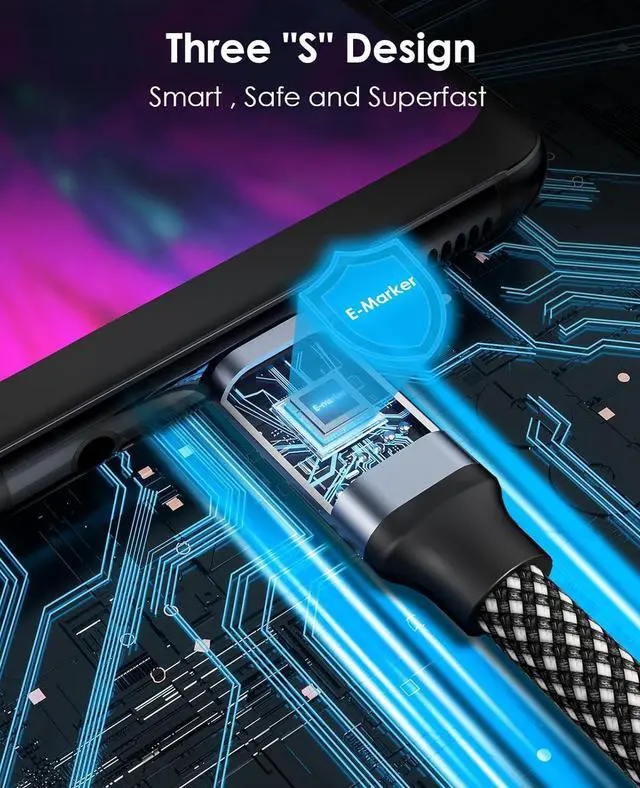 Alt view image 4 of 7 - Magtame USB C Charger Cable, 240W Magnetic Type C Charging Cable, USB C to USB C Cable, Type C Fast Charging Cord Nylon Braided