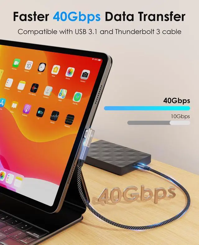 Alt view image 6 of 7 - Magtame 2Pack Magnetic USB C Male to USB C Female Adapter, 24Pin 240W 40Gbps Type C Adapter Extender 90 Degree, 4K Video for USB 4 Steam Deck/ ROG Ally/ Switch/ PC/ Tablet/ iPhone 15/16