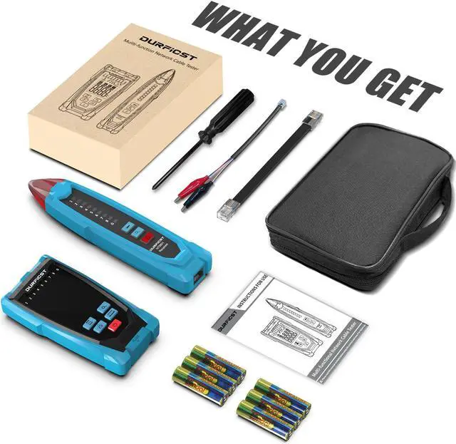 Alt view image 7 of 7 - DURFICST Network Cable Tester, NT8801 Ethernet Cable Tester, Fault Distance Location and Cable Length Test with TDR Technology, 2.5" Color Screen RJ45 RJ11 Network Tester with Cloth Bag