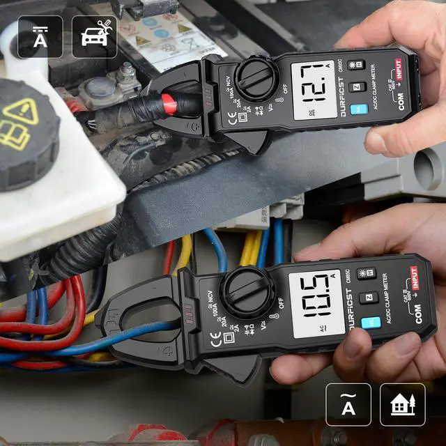 Alt view image 7 of 7 - DURFICST Clamp Meter Multimeter Tester, Digital Portable AC DC Clamp Meters with Amp, Volt, Ohm, Continuity, Diode and Resistance Test, High Precision, Auto Range 100A 600V