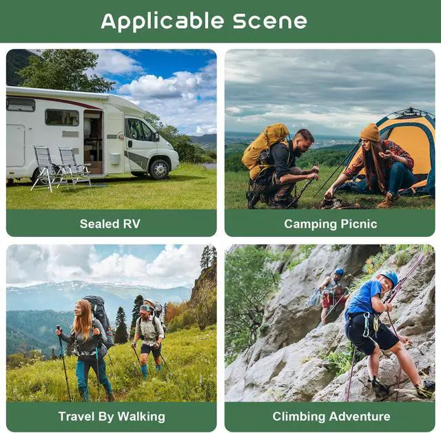 Alt view image 7 of 7 - SQECH Carbon Monoxide Detectors,6-in-1 Air Quality Monitor Measures Carbon Monoxide/Oxygen/Altitude/Atmospheric Pressure/Temperature/Humidity,CO Detector with Alarm,for RV,Camping,Travel&Indoor