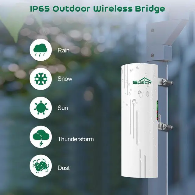 Alt view image 6 of 7 - SQECH Wireless Bridge,Point to Point Wireless Bridge with 100/1000Mbps LAN Ports, 5KM 5.8G WiFi Bridge for PTP/PTMP with 16dBi High Gain Antenna,24V POE Adapter,RJ45 Ethernet Port,2 Pack