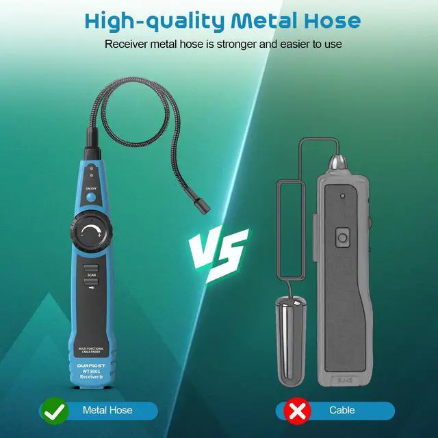 Alt view image 5 of 7 - DURFICST Underground Wire Locator, Multifunction Buried Wire Locator with 15-inch Metal Hose,Wire Break Locator for Dog Fence Wires,Underground Cables and Metal Pipelines