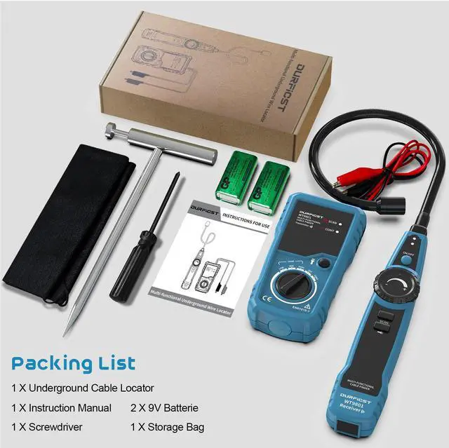 Alt view image 7 of 7 - DURFICST Underground Wire Locator, Multifunction Buried Wire Locator with 15-inch Metal Hose,Wire Break Locator for Dog Fence Wires,Underground Cables and Metal Pipelines