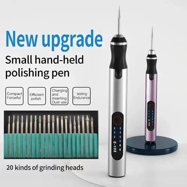 Alt view image 2 of 5 - DURFICST Cordless Rotary Tool, Rechargeable Engraving Pen with 300mAh Battery, Adjustable Speed Electric Carving Pen, Portable Woodworking Engraving Tool for Sanding, Carving (Silver)