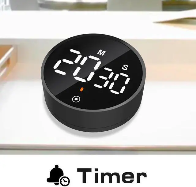 Alt view image 2 of 7 - DURFICST Digital Countdown Magnetic Egg Timer, Kitchen Timer for Kids,Rotating LED Countdown Timer 280 Digital Display Magnetic Multifunctional Timer Black, Kitchen Timer for Kids Digital Countdown
