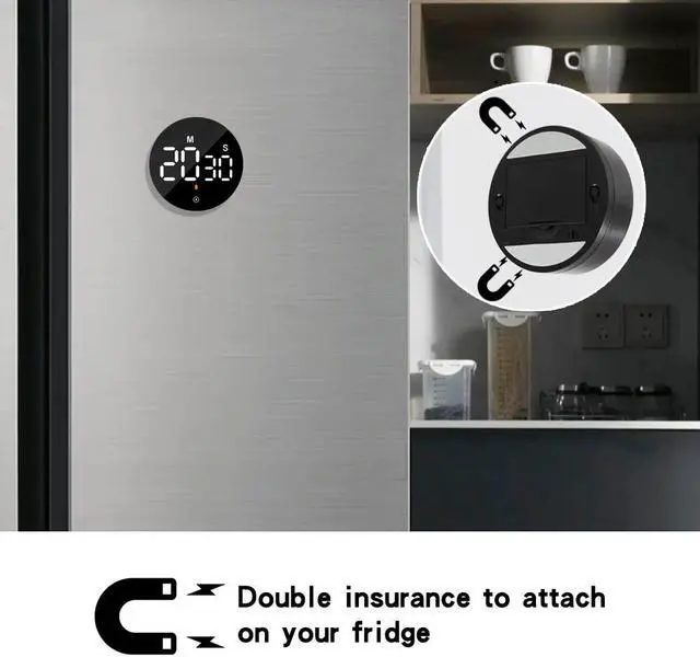 Alt view image 3 of 7 - DURFICST Digital Countdown Magnetic Egg Timer, Kitchen Timer for Kids,Rotating LED Countdown Timer 280 Digital Display Magnetic Multifunctional Timer Black, Kitchen Timer for Kids Digital Countdown