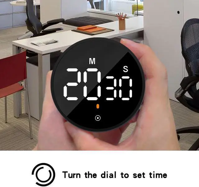 Alt view image 4 of 7 - DURFICST Digital Countdown Magnetic Egg Timer, Kitchen Timer for Kids,Rotating LED Countdown Timer 280 Digital Display Magnetic Multifunctional Timer Black, Kitchen Timer for Kids Digital Countdown