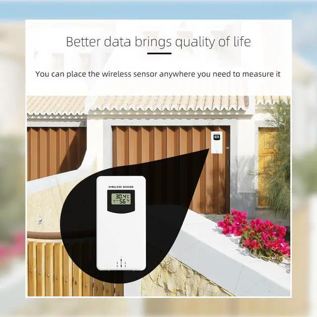 Alt view image 5 of 7 - DURFICST Weather Station,FJ3399C Smart Weather Station with Clock Indoor and Outdoor Temperature and Humidity Measurement Multifunctional VA Large Color Screen Weather Clock
