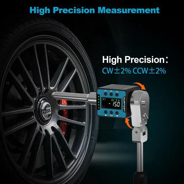 Alt view image 2 of 7 - DURFICST Digital Torque Wrench,1/2" Digital Torque Adapter with Backlight/Alarm, Electronic Torque Wrench Converter with ±2% Accuracy, Range 4-135 N.m,Buzzer and LED Indicator, for Automotive Repair.