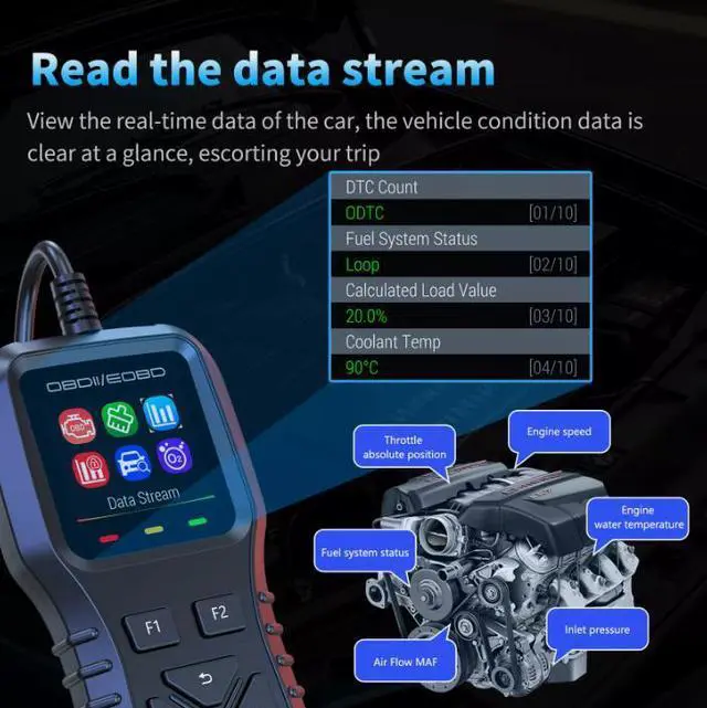 Alt view image 5 of 7 - DURFICST K1 OBD2 Code Reader Automotive Scanner Car Check Engine Fault Diagnostic Tool