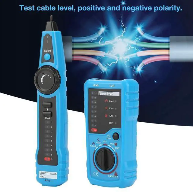 Alt view image 2 of 5 - DURFICST Network Cable Tester, FWT11 RJ11 RJ45 Electric Cable Detector, Portable Cable Tracer, Telephone Cable Tester for Phone, Cable Tracker, Line Finder