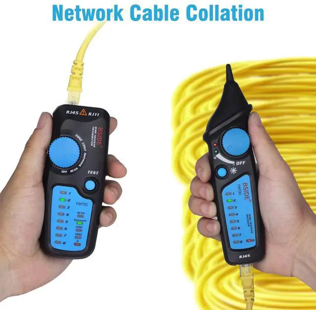 Alt view image 5 of 5 - DURFICST FWT81 Wire Tracker RJ45 RJ11 Telephone Network Line Tester LAN TV Power Line Detector Cable Collation Continuity Checker with Flashlight