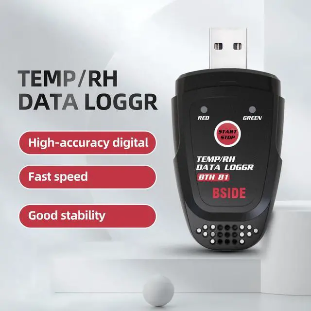 Alt view image 2 of 7 - DURFICST BTH81 Humidity and Temperature Data Logger High/Low Alarm 16384 Data Storage USB Export Humidity Data Logger, Hygrometer