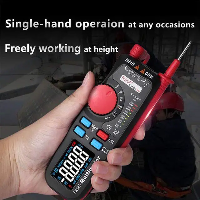 Alt view image 2 of 5 - DURFICST ADM92CL PRO Dual Mode TRMS Mini Multimeter AC/DC Voltage Current Resistance Diode Capacitance Frequency Meter 6000 Counts Display with Data Hold Backlight Auto Power Off Function