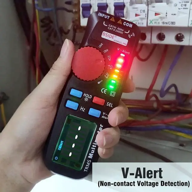 Alt view image 4 of 5 - DURFICST ADM92CL PRO Dual Mode TRMS Mini Multimeter AC/DC Voltage Current Resistance Diode Capacitance Frequency Meter 6000 Counts Display with Data Hold Backlight Auto Power Off Function