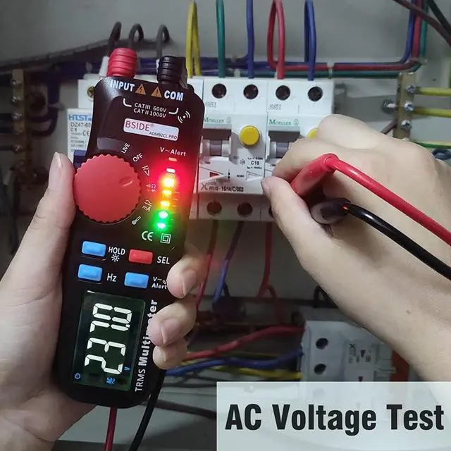 Alt view image 3 of 5 - DURFICST ADM92CL PRO Dual Mode TRMS Mini Multimeter AC/DC Voltage Current Resistance Diode Capacitance Frequency Meter 6000 Counts Display with Data Hold Backlight Auto Power Off Function