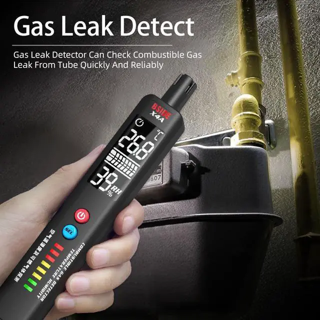 Alt view image 3 of 7 - DURFICST X4A Portable Combustible Gas Detector Natural Gas Leak Alarm Air Temperature and Humidity Detection 1PC