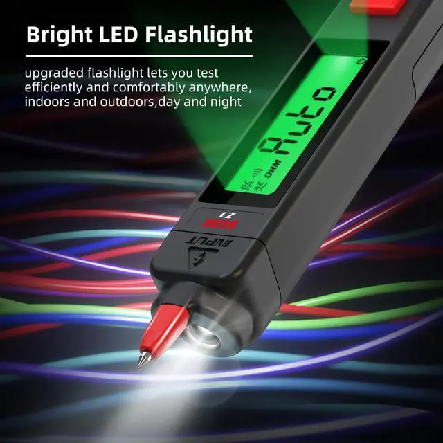 Alt view image 4 of 7 - DURFICST Z1 Single-Pole Non-Contact Voltage Tester Kit Automatic Multimeter with Crocodile Clips, Extension Probes, 2m Test Cable, Voltage Ohm Continuity Phase Capacitance Diode Tester