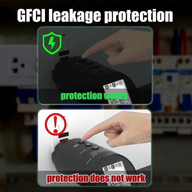 Alt view image 4 of 6 - DURFICST 220V Circuit Analyzer Socket Power Detector Ground Line Polarity Test Electrical Test Socket Voltage Tester Socket Leakage Tester LCD Display