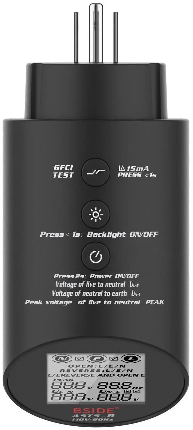 Main image of DURFICST 220V Circuit Analyzer Socket Power Detector Ground Line Polarity Test Electrical Test Socket Voltage Tester Socket Leakage Tester LCD Display