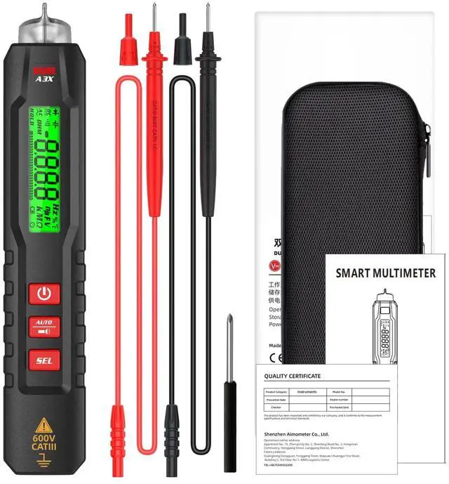 Main image of DURFICST A3X Digital Multimeter Pen Type Voltage Tester NCV Detector AC DC Voltage 600V LCD Backlight and Flashlight