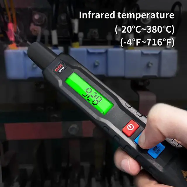 Alt view image 5 of 6 - DURFICST A40 Electric Voltage Tester with Infrared Thermometer Non-Contact Voltage Detector Pen Automatic Multimeter with VFC and Case
