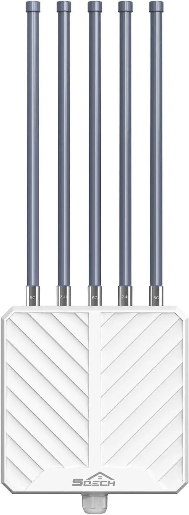 Main image of Outdoor WiFi Extender,SQECH AX3000 Dual-Band Wireless Access Point,Long Range Outdoor WiFi Extender with 5x8dBi Antennas/48V PoE Adapter/IP67 Waterproof,Up to 256 Devices for Farm,Yard,Campsite