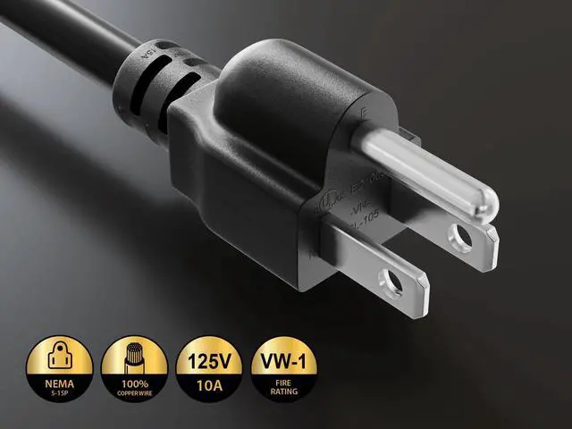 Alt view image 2 of 4 - CableLeader 10ft 18 AWG Universal Power Cord Splitter NEMA 5-15P to IEC320 C13 x 2 - Splitter Cord, Y Power Cable, Extension Power Cord, Compatible with Computers, Monitors, Printers & TVs, Black