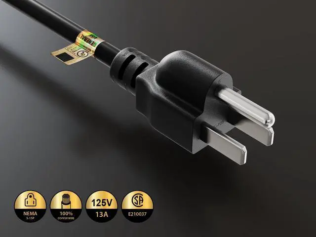 Alt view image 4 of 9 - Cable Leader Power Cord Splitter Cable for 2 NEMA 5-15R to 1 NEMA 5-15P (36 inches / 16 AWG)