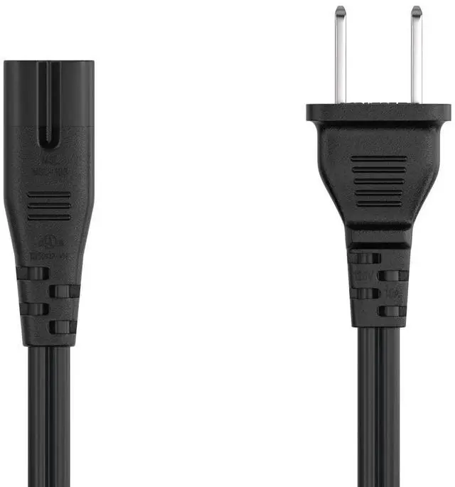 Alt view image 3 of 8 - cable leader 18 awg notebook power cord, non-polarized (iec320 c7 to nema 1-15p) ul listed (3 foot (1 pack))