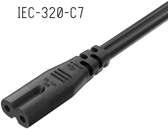 Alt view image 5 of 8 - cable leader 18 awg notebook power cord, non-polarized (iec320 c7 to nema 1-15p) ul listed (3 foot (1 pack))